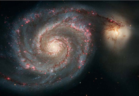 Hubble Photo of Spiral Galaxies Connecting